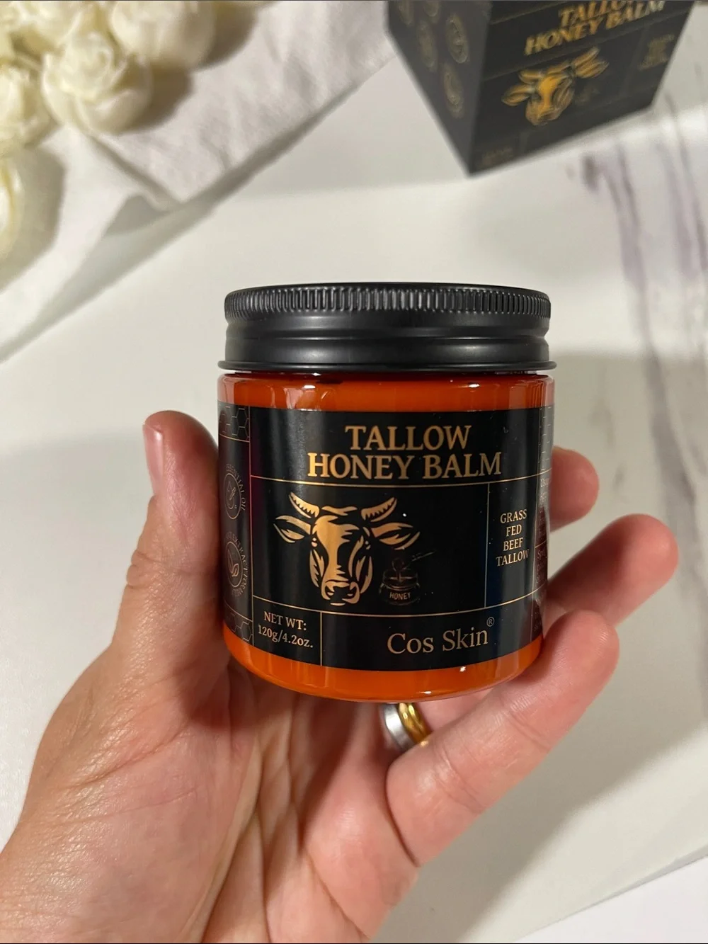 Cos Skin Tallow Honey Balm - Black & Gold Packaging